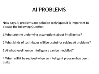 Introduction to Artificial Intelligence Presentation module 1 | PPT