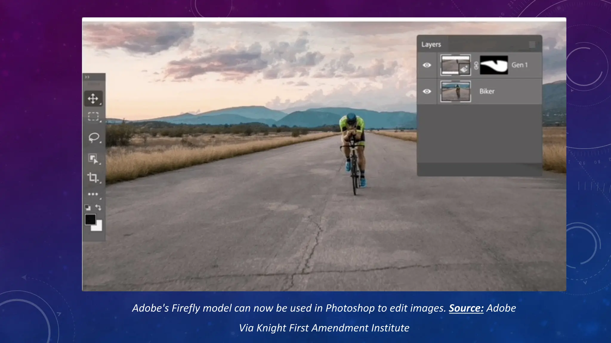 Adobe's Firefly model can now be used in Photoshop to edit images. Source: Adobe
Via Knight First Amendment Institute
 