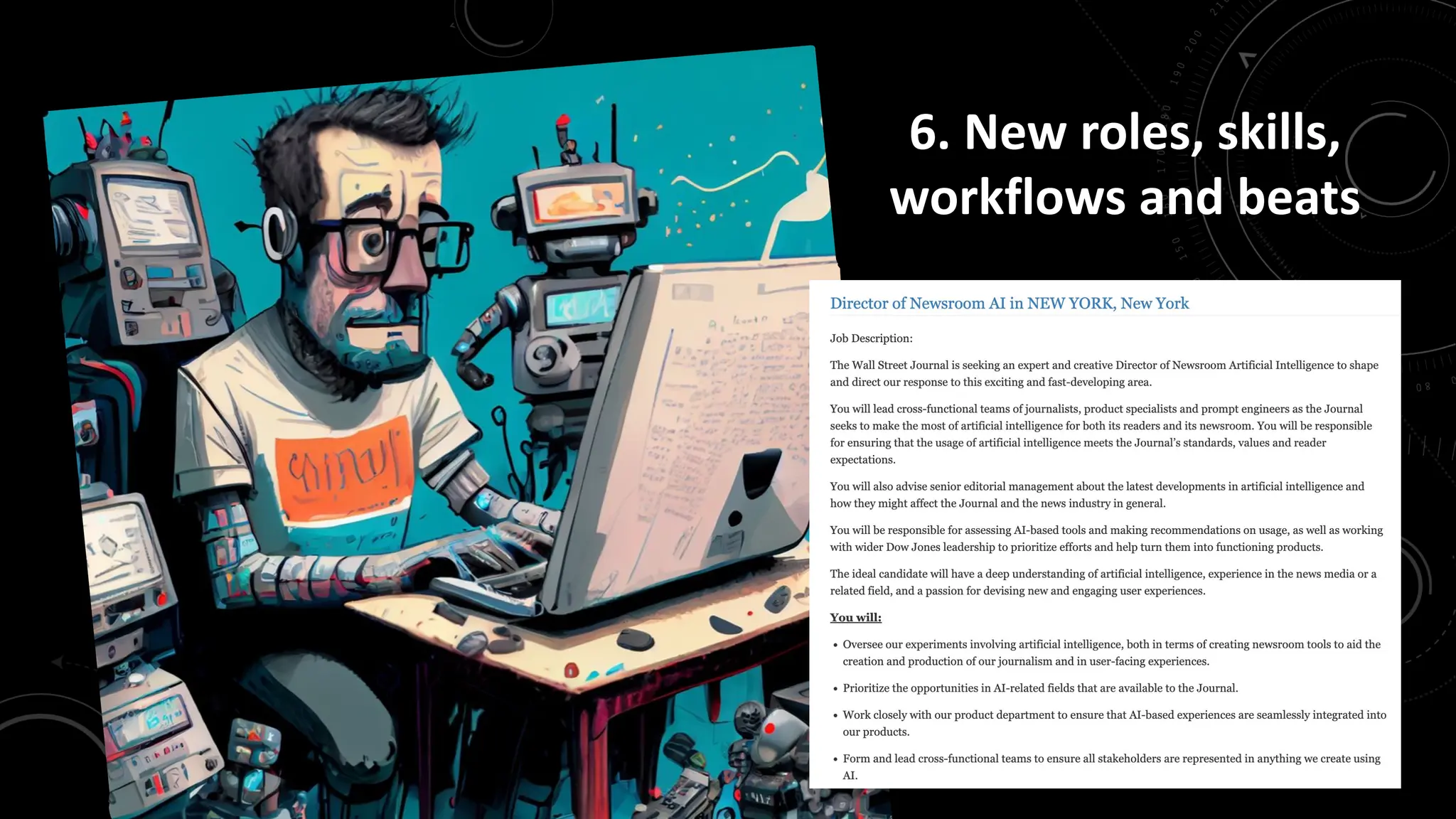 6. New roles, skills,
workflows and beats
 