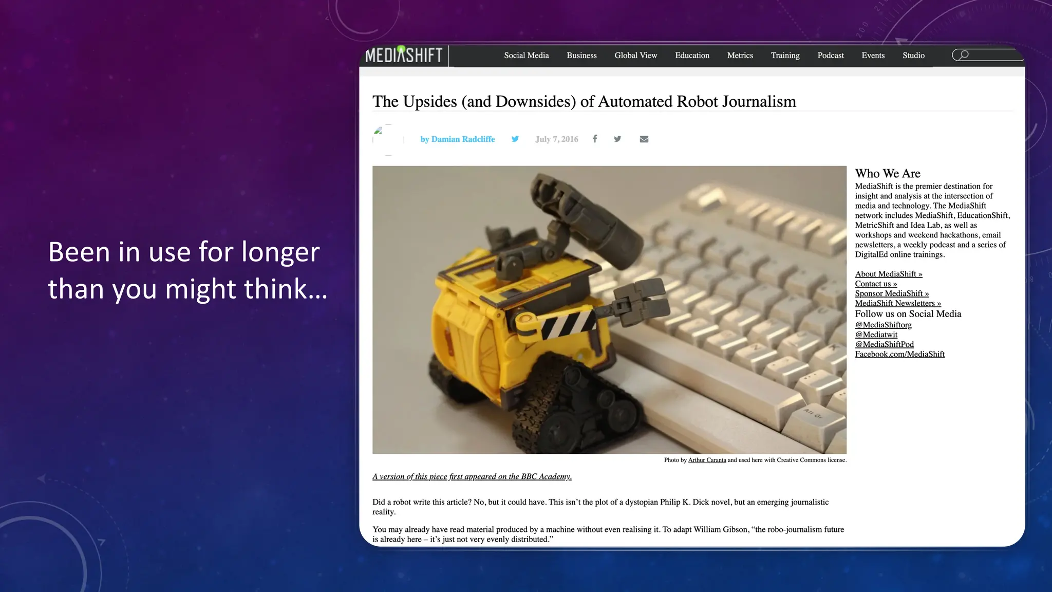 Been in use for longer
than you might think…
 