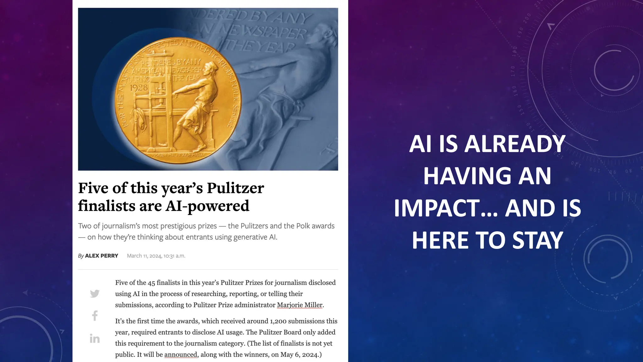 AI IS ALREADY
HAVING AN
IMPACT… AND IS
HERE TO STAY
 