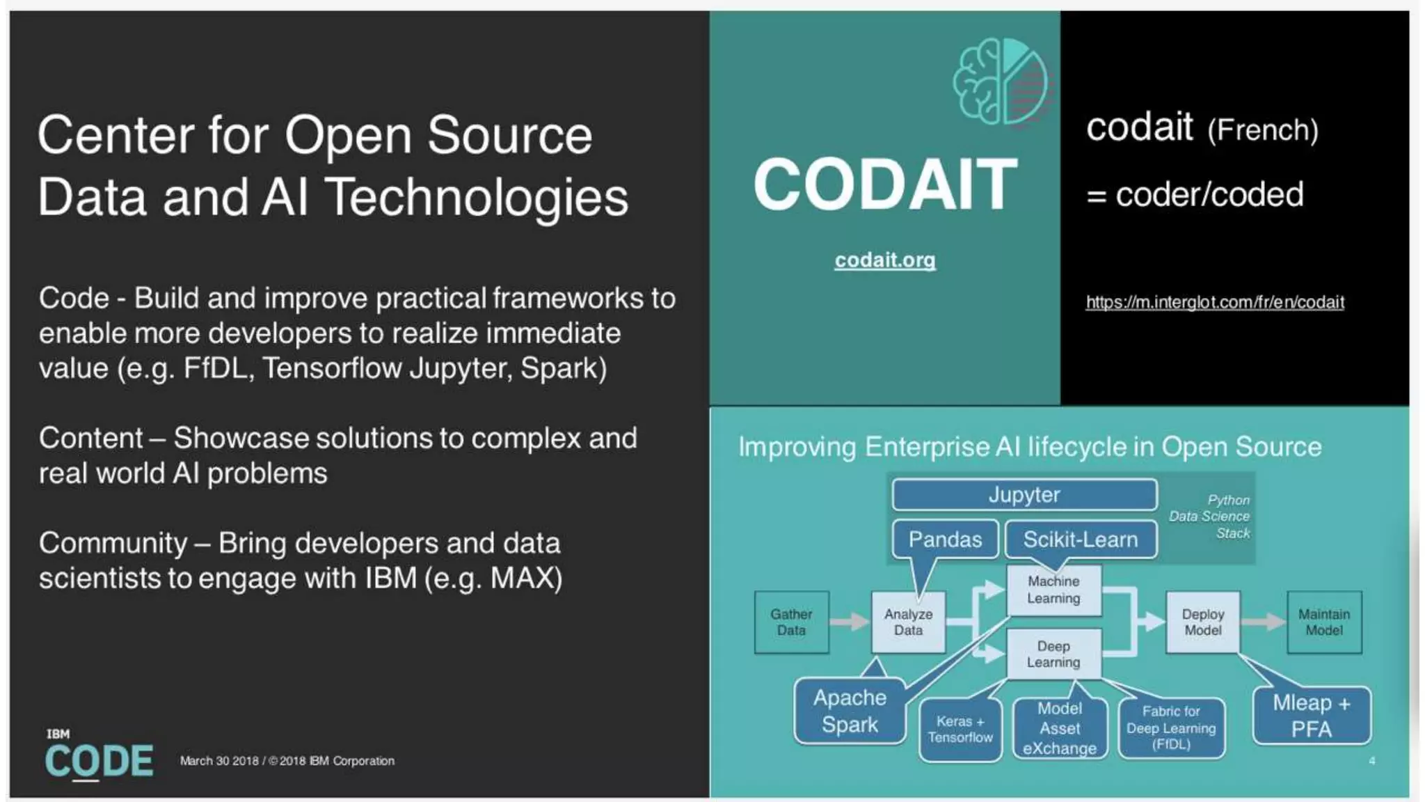 8/17/2018 IBM Code #OpenTechAI 13
 
