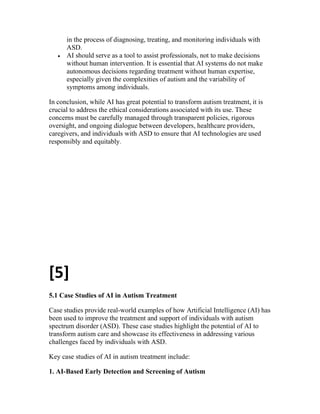 Role of AI in Autism spectrum disorder (ASD) | PDF