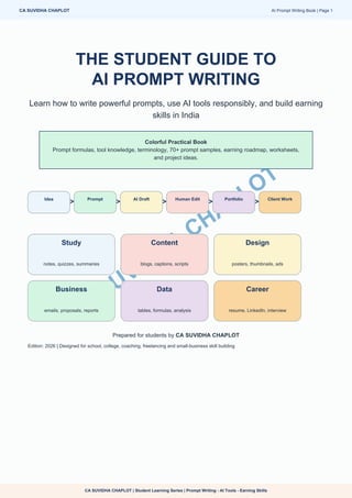 Comprehensive Student Guide to AI Prompt Writing and Earning Skills in ...