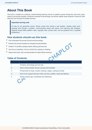 Comprehensive Student Guide to AI Prompt Writing and Earning Skills in ...