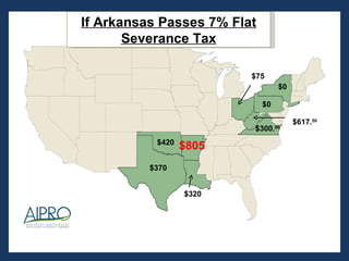 $370 $420 $805 $320 $0 $0 $300. 00 $75 If Arkansas Passes 7% Flat Severance Tax $617. 50   