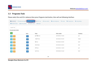Website:www.ledxixun.com
Shanghai Xixun Electronic Co.LTD
64
3.3 Programs Task
Please select the card ID in advance then press Programs task button, then will see following interface:
 