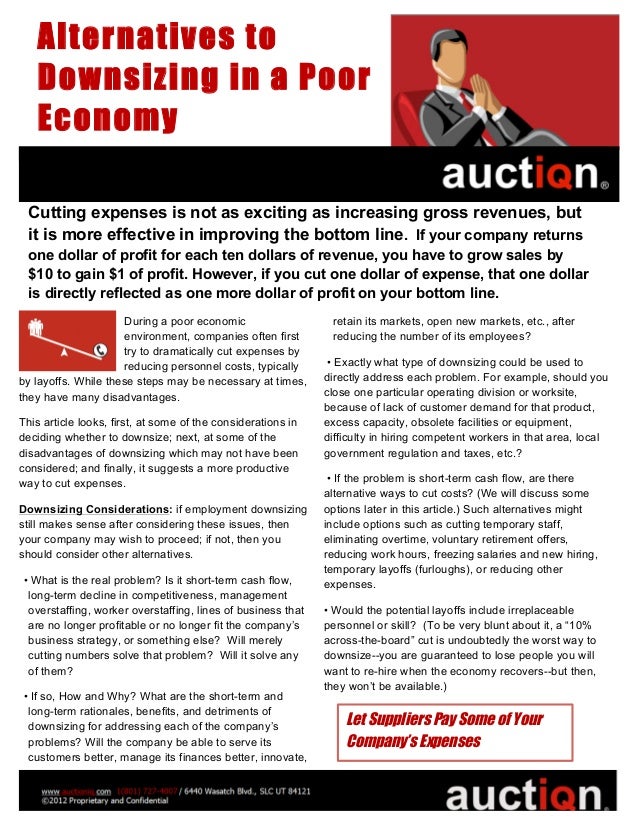 Alternative to Downsizing in a Poor Economy, by AIQ