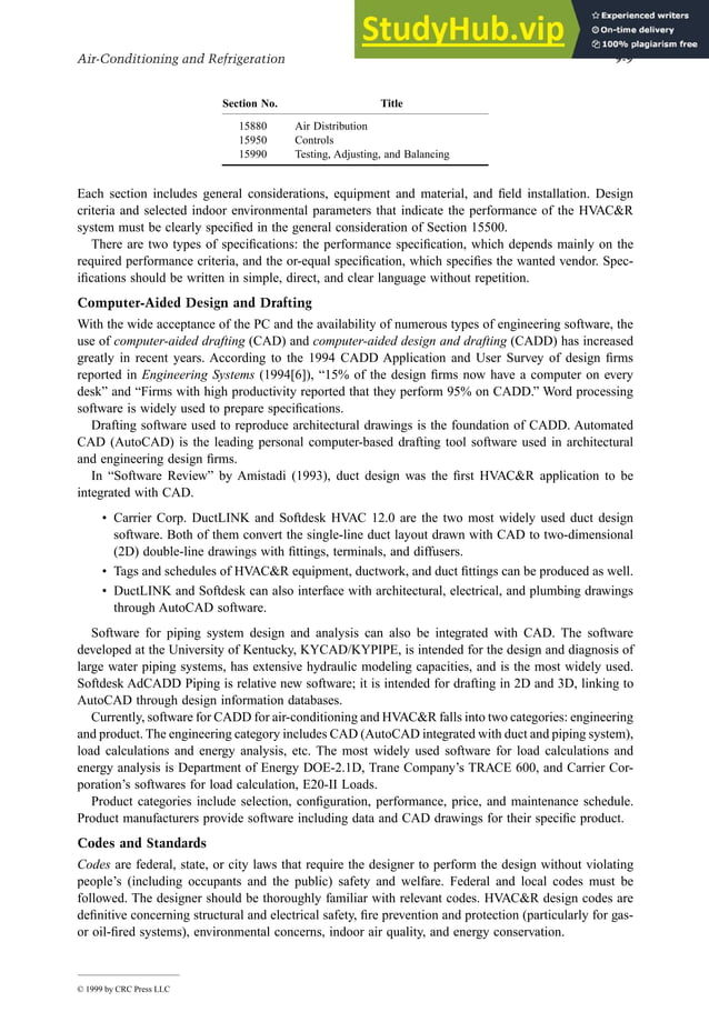 Air Conditioning And Refrigeration Mechanical Engineering Handbook