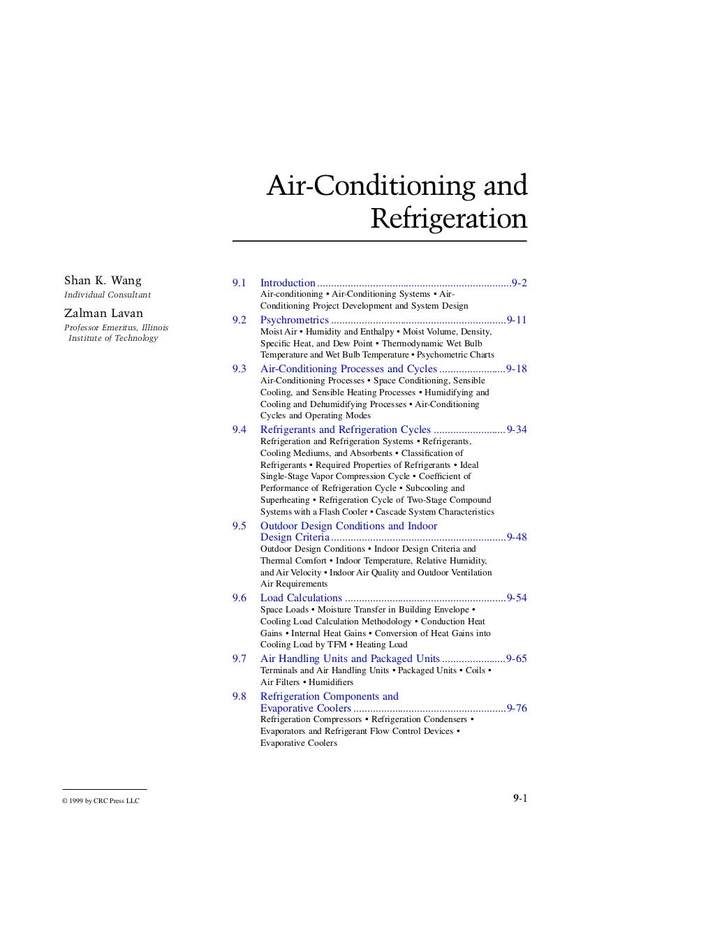 Air conditioning and refrigeration. mechanical engineering handbook