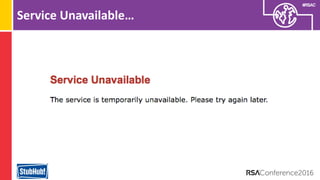 #RSAC
Service Unavailable…
 