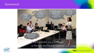 #RSAC
Governance
Central boards are a bottleneck
The best don’t have to “approve” everything
 