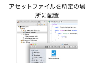 アセットファイルを所定の場
所に配置
 