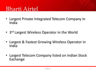 Bharti AirtelLargest Private Integrated Telecom Company in India