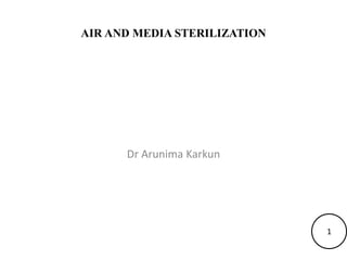 AIR AND MEDIA STERILIZATION
1
Dr Arunima Karkun
 