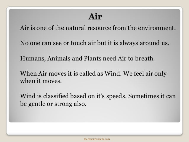 2nd Standard: Air and Water (Environmental Science, EVS)