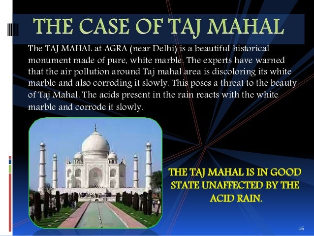 Taj mahal before and after acid rain image