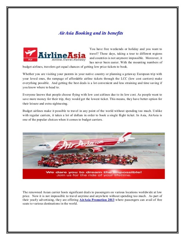 Air Asia Booking And Its Benefits