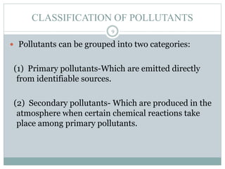 Pollutants Classification Air based hazards | PDF