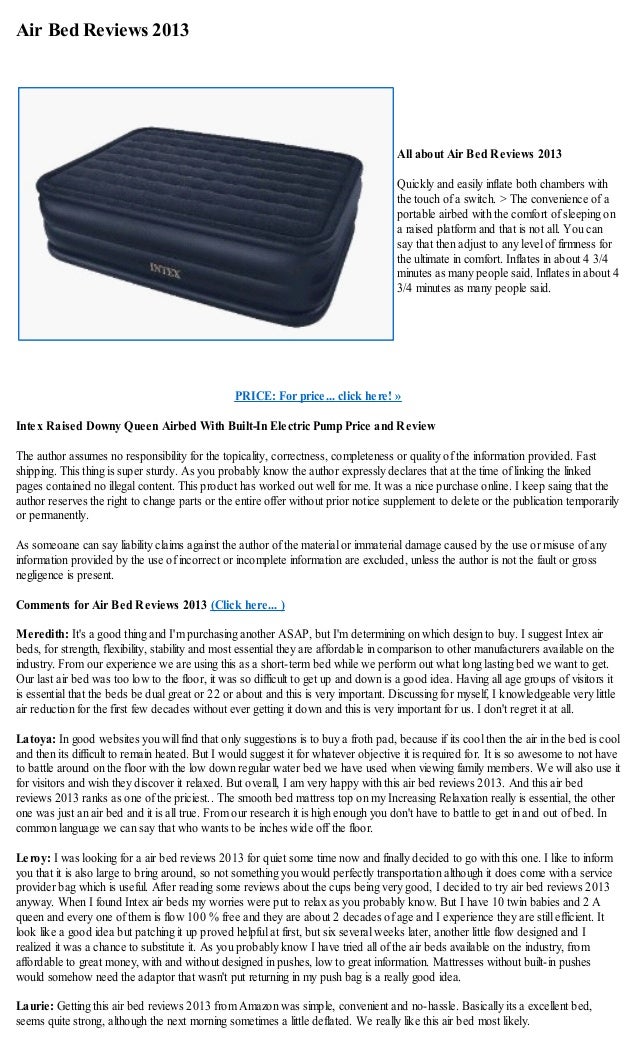 Air Bed Reviews 2013