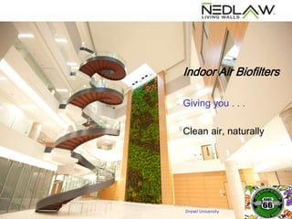 Indoor Air Biofilters
Giving you . . .
Clean air, naturally
©2014Drexel University
 