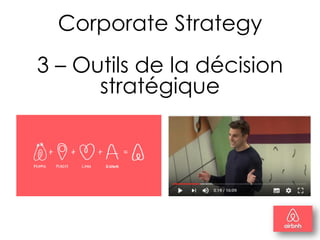 Corporate Strategy
3 – Outils de la décision
stratégique
23
 