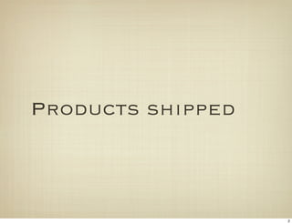 Products shipped



                   2
 