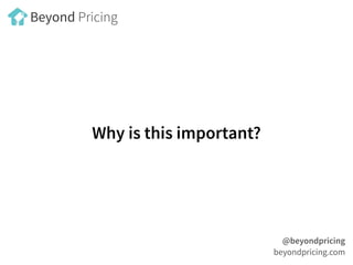 Why is this important?
@beyondpricing
beyondpricing.com
Beyond Pricing
 