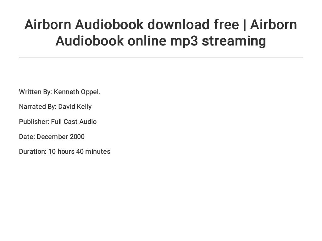 airborn audio book free airborn audio book free