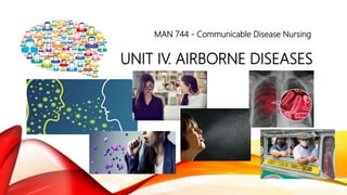 UNIT IV. AIRBORNE DISEASES
MAN 744 - Communicable Disease Nursing
 