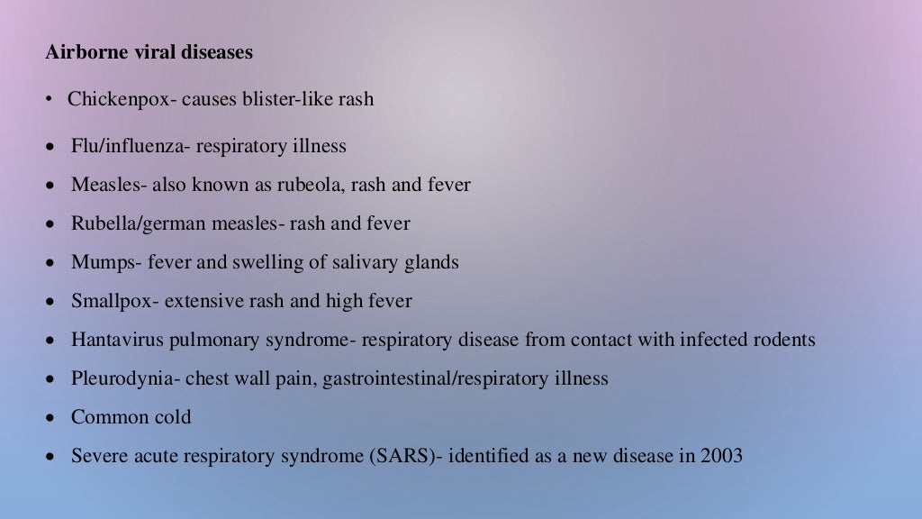 Airborne diseases