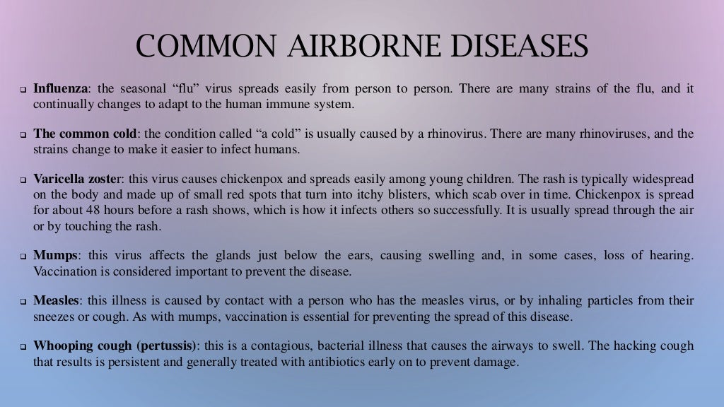 Airborne diseases