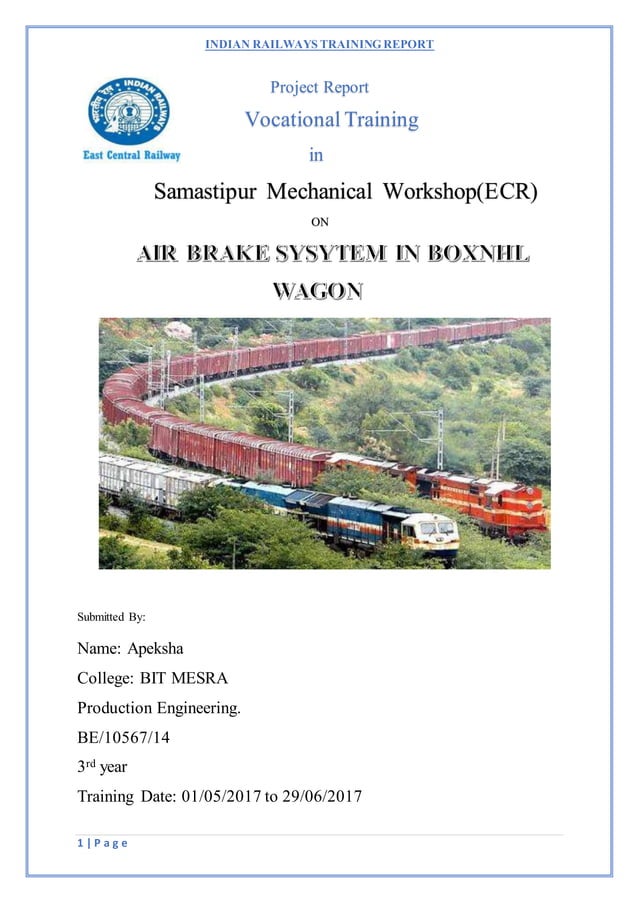 Air brake system in boxnhl wagon ,indian railways PDF