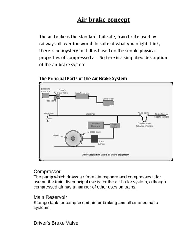 Air brake system of locomotives | DOC | Rail Travel | Travel Type