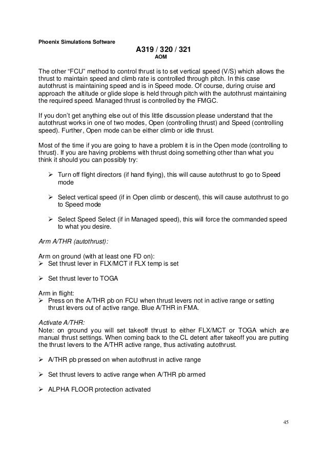 Airbus a319 a320 a321 aircraft operating manual