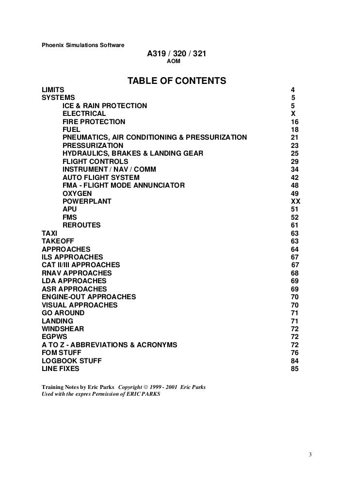 Airbus A320 Aircraft Operation Manual