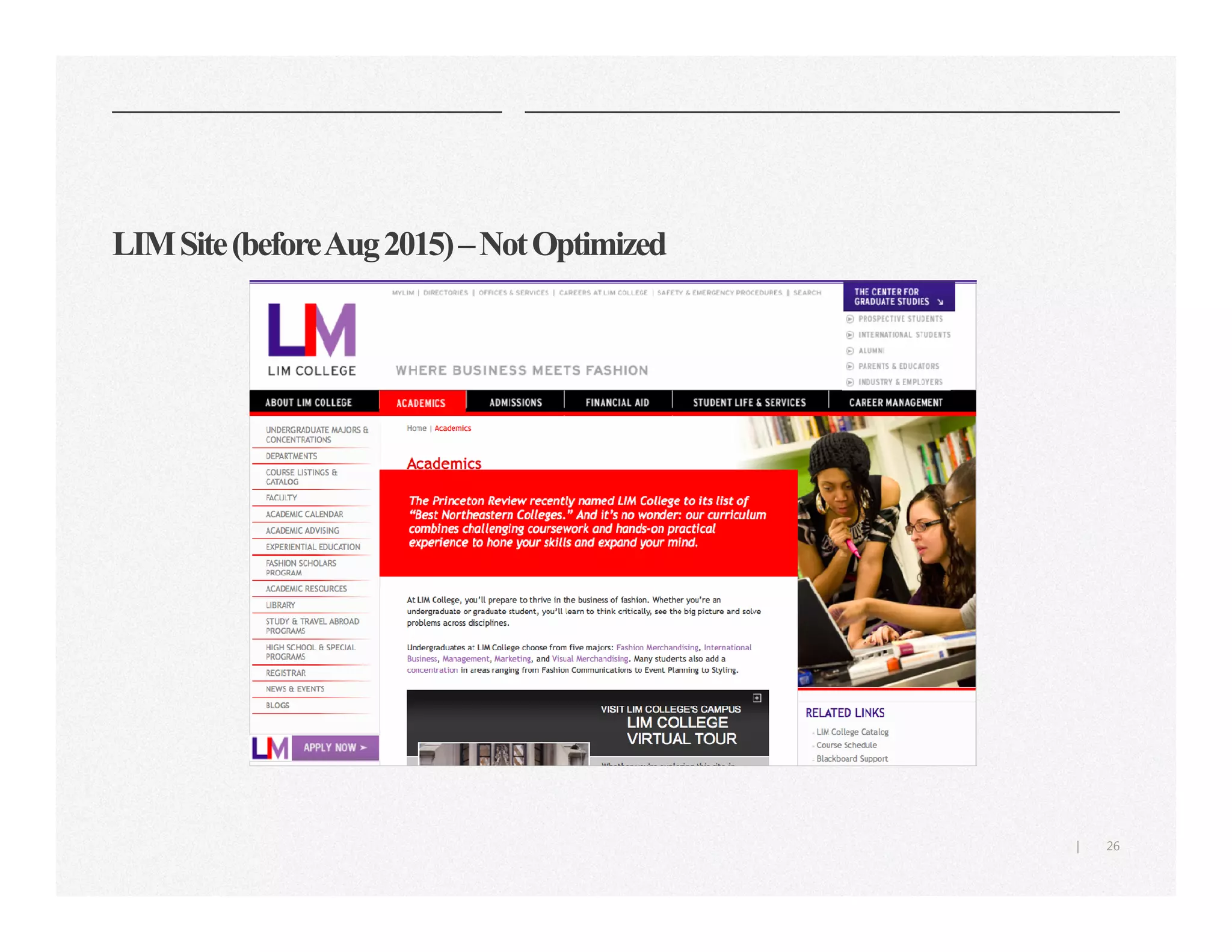 26|
LIMSite(beforeAug2015)–NotOptimized
 