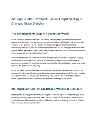Air Cargo in 2026 - How Real-Time Air Freight Tracking Is Changing ...