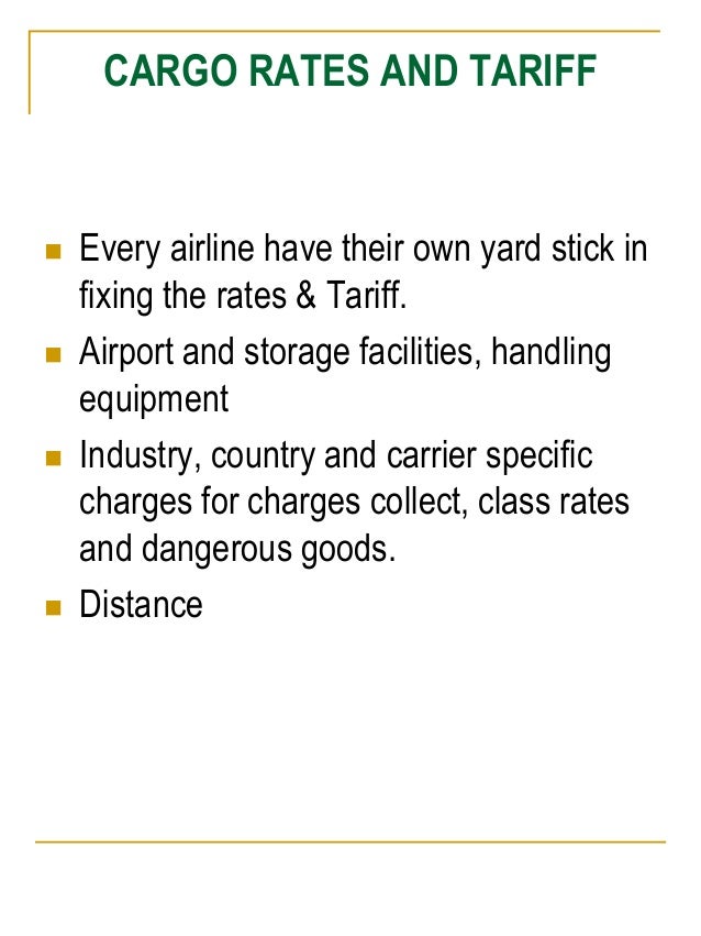 Air cargo managenent Charges