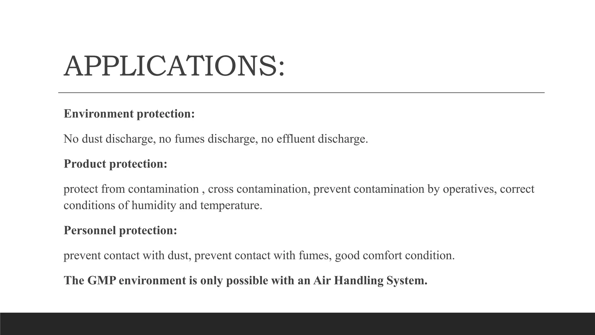 Air circulation maintenance industry for sterile and non sterile area PPT