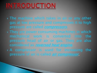 Introduction to Air Compressor and its application .pptx
