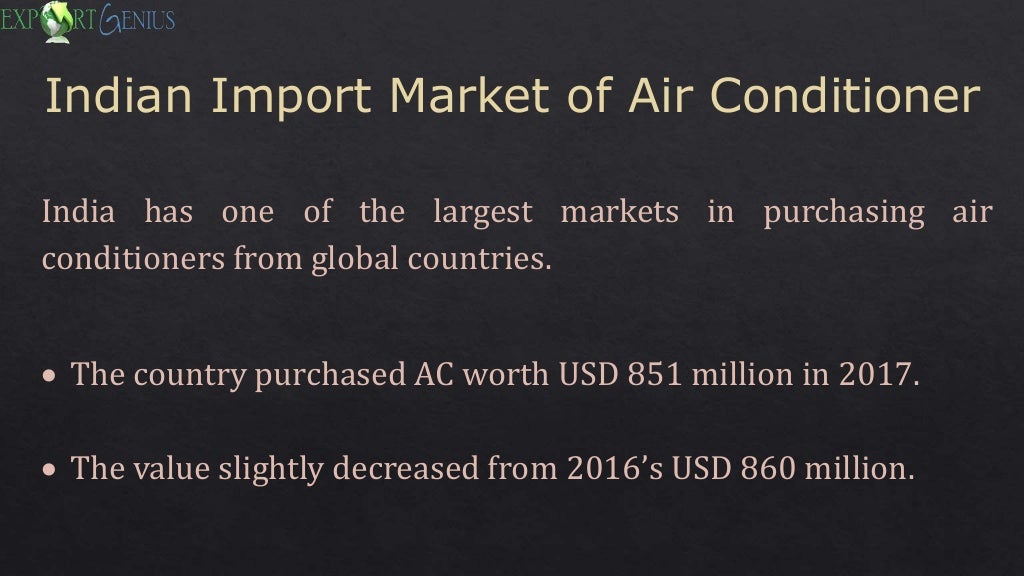Air Conditioner Imports into India
