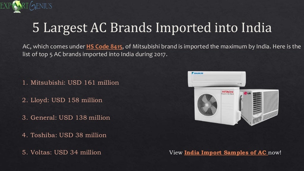 Air Conditioner Imports into India