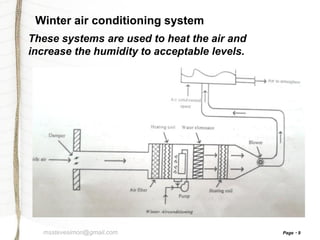 Winter air conditioning system
These systems are used to heat the air and
increase the humidity to acceptable levels.

msstevesimon@gmail.com

Page

9

 
