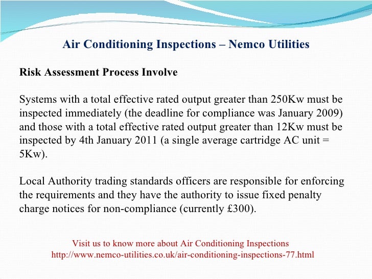Air conditioning inspections