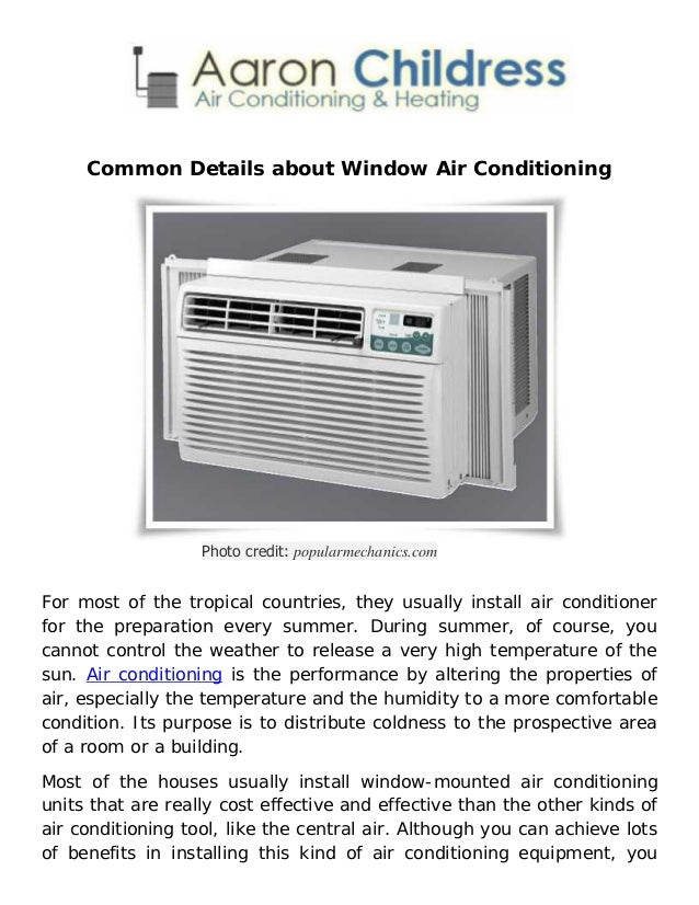 Air conditioning installation