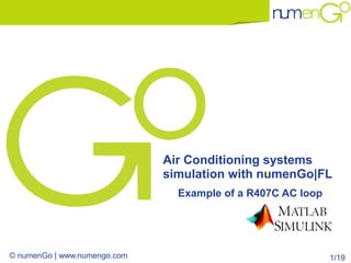 © numenGo | www.numengo.com 1/19
Air Conditioning systems
simulation with numenGo|FL
Example of a R407C AC loop
 