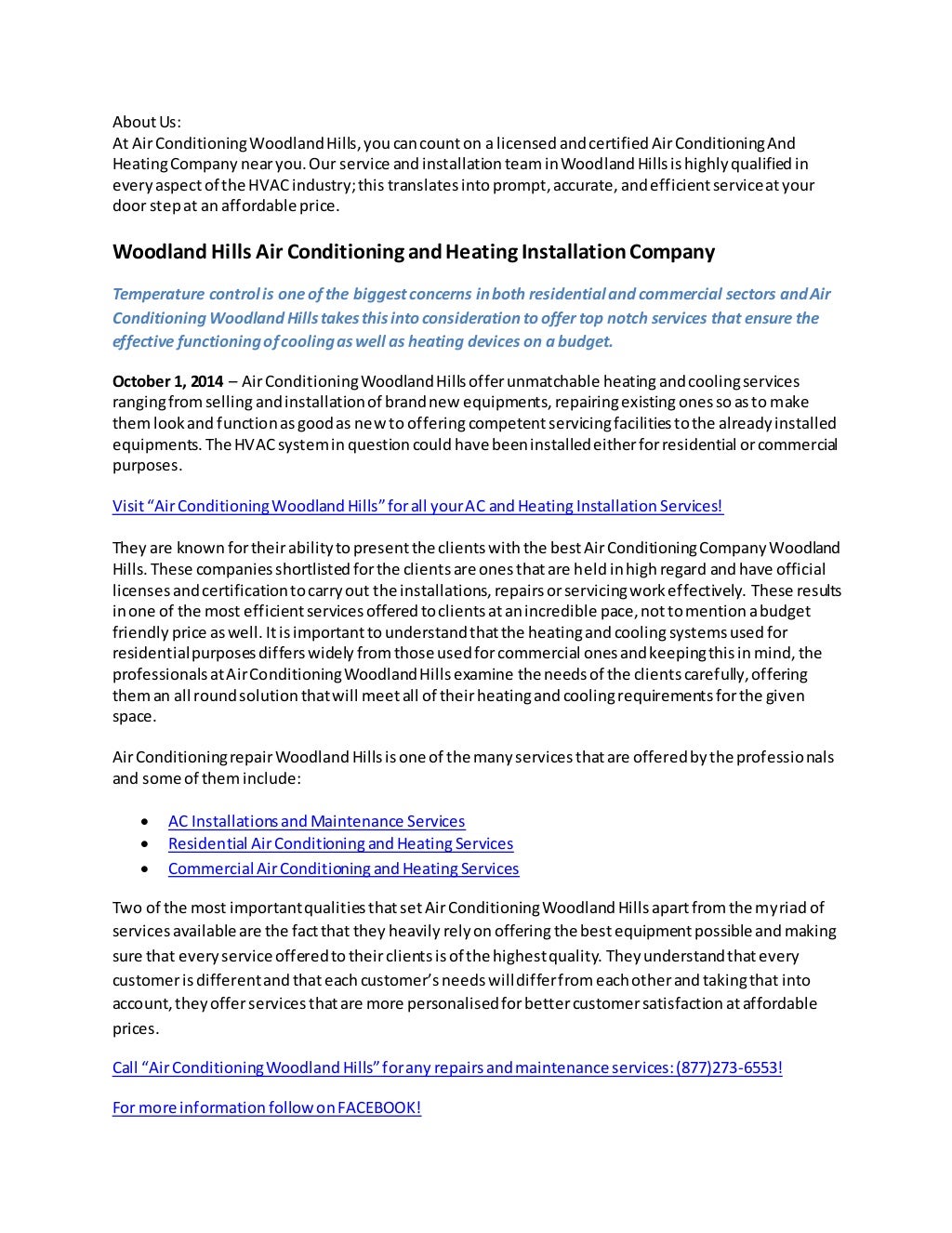 Air Conditioning Woodland Hills