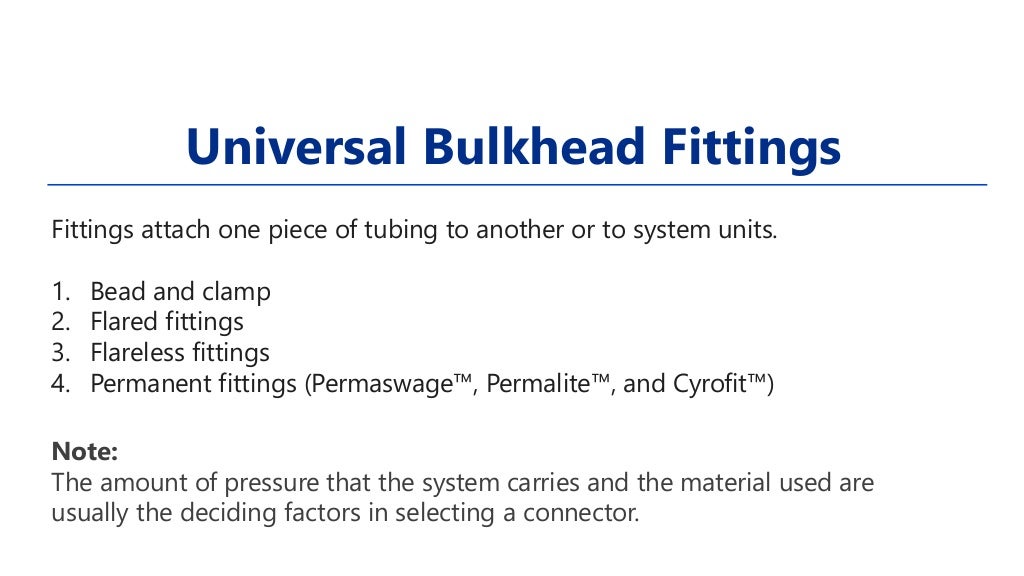 Aircraft fluid lines and fittings Rigid tubing