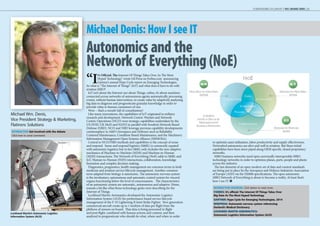 Autonomics and the 
Network of Everything (NoE) 
to optimize asset utilization, labor productivity and supply effectiveness. 
Networked autonomics are alive and well in aviation. But these initial 
capabilities have been stove piped along OEM specific closed proprietary 
networks. 
MRO business networks need open universally interoperable MRO 
technology networks in order to optimize planes, parts, people and plants 
across the industry. 
The last elements of an open modern set of data and content standards 
are being put in place by the Aerospace and Defence Industries Association 
of Europe (ASD) via the SX000i specifications. The open autonomic 
MRO Network of Everything is about to become a reality. At least that’s 
how I see IT. n 
Michael Denis: How I see IT 
“It’s Official: The Internet Of Things Takes Over As The Most 
Hyped Technology,” wrote Gil Press on Forbes.com announcing 
Gartner’s annual Hype Cycle report on Emerging Technologies. 
So what is “The Internet of Things” (IoT) and what does it have to do with 
aviation MRO? 
IoT isn’t about the Internet nor about Things, rather, it’s about machines 
connected across networks of autonomous agents automatically processing 
events, without human intervention, to create value by adaptively analyzing 
big data to diagnose and prognosticate granular knowledge in order to 
provide value to human consumers of one. 
Wow – that’s a mouth full of consultantese! 
Like many innovations, the capabilities of IoT originated in military 
research and development. Network Centric Warfare and Network 
Centric Operations (NCO) were strategic capabilities undertaken by the 
US DOD, UK MoD and NATO in parallel with Sweden’s Network Based 
Defense (NBD). NCO and NBD leverage previous capability developments 
commonplace in A&D (Aerospace and Defense) such as Reliability 
Centered Maintenance, Condition Based Maintenance, and the Machinery 
Information Management Open Systems Alliance (MIMOSA). 
Central to NCO/NBD methods and capabilities is the concept of sense 
and respond. Sense and respond logistics (S&RL) is commonly equated 
with autonomic logistics; but in fact S&RL only includes the non-adaptive 
mechanics of Machine-to-Machine (M2M) and Machine-to-Human 
(M2H) transactions. The Network of Everything (NoE) adds to S&RL and 
IoT, Human-to-Human (H2H) interactions, collaboration, knowledge 
formation and complex decision making. 
Diagnostics, prognostics, health management are common terms in both 
medicine and aviation service lifecycle management. Another common 
term adapted from biology is autonomic. The autonomic nervous system 
is the involuntary, autonomous and automatic control system for visceral 
organs functioning below the level of consciousness. The characteristics 
of an autonomic system are automatic, autonomous and adaptive. Hmm, 
sounds a bit like what those technology geeks were describing for the 
Internet of Things. 
Lockheed Martin Aeronautics developed the Autonomic Logistics 
Information System (ALIS) for performance based service lifecycle 
management of the F-35 Lightening II Joint Strike Fighter. New generation 
commercial aircraft create up to 1 terabyte of data per flight from the 
plethora of sensors on board. That data is being processed in flight 
and post flight, combined with human actions and content, and then 
analyzed to prognosticate who should do what, where and when in order 
OCTOBER/NOVEMBER 2014 | AIRCRAFT IT MRO | MICHAEL DENIS | 23 
Michael Wm. Denis, 
Vice President Strategy & Marketing, 
Flatirons Solutions 
INTERACTIVE Get involved with the debate 
Click here to send comments 
INTERACTIVE SOURCES: Click below to read more. 
FORBES: It’s official: The Internet Of Things Takes Over 
Big Data As The Most Hyped Technology 
GARTNER: Hype Cycle for Emerging Technologies, 2014 
WIKIPEDIA: Autonomic nervous system referencing 
Dorland’s Medical Dictionary 
LOCKHEED MARTIN AERONAUTICS: 
Lockheed Martin’s Autonomic Logistics Autonomic Logistics Information System (ALIS) 
Information System (ALIS) 
 